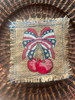 Patriotic Cherries & Bow Mini Pillow -  Embroidery Designs