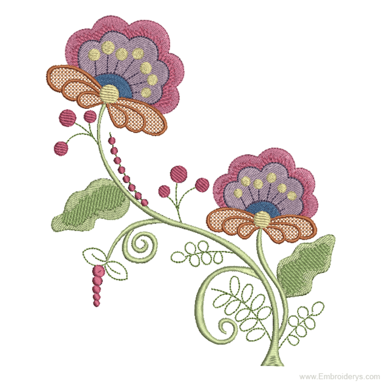 Floral Flourish Embroidery Pattern (PDF)