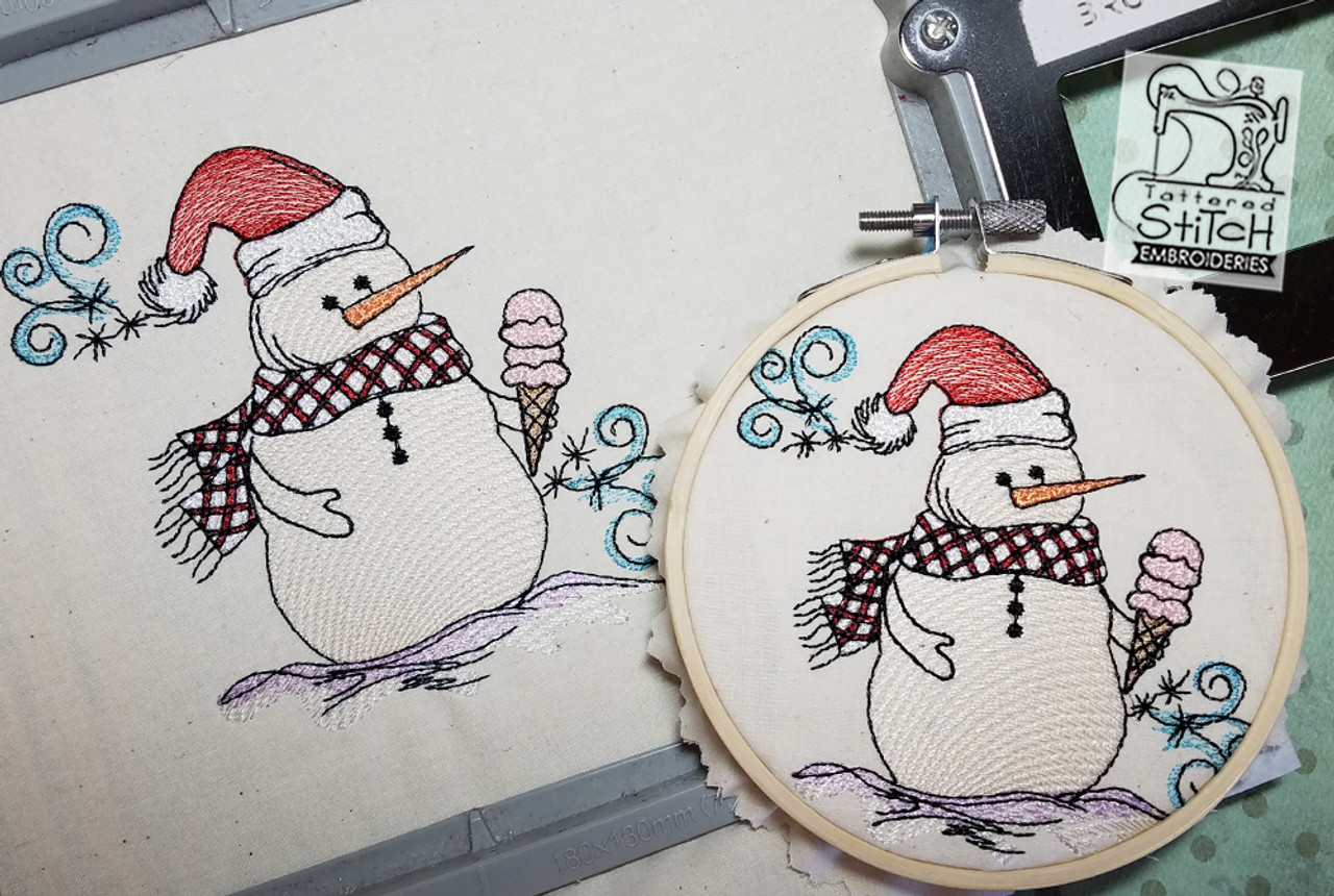 Sketched Snowmen Bundle - Instant Downloadable Machine Embroidery - Light  Fill Stitch