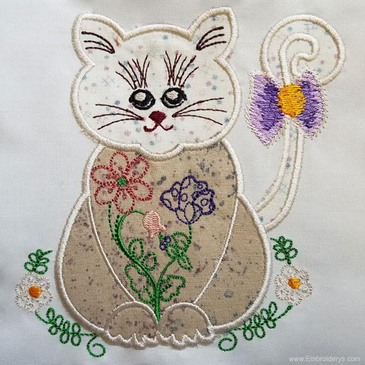 Sweet kitty applique  embroidery designs Sweet kitty applique  embroidery designs