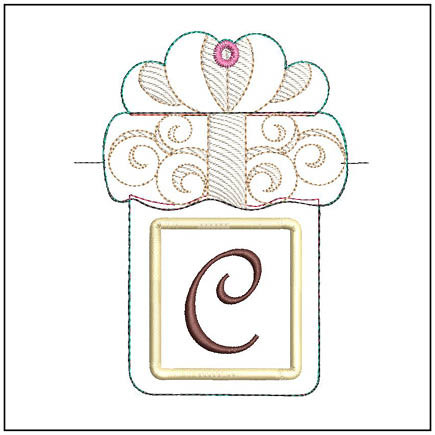 Present Gift Card Holder Abcs C Fits A 5x7 Hoop Machine Embroidery Designs Tattered Stitch Embroideries