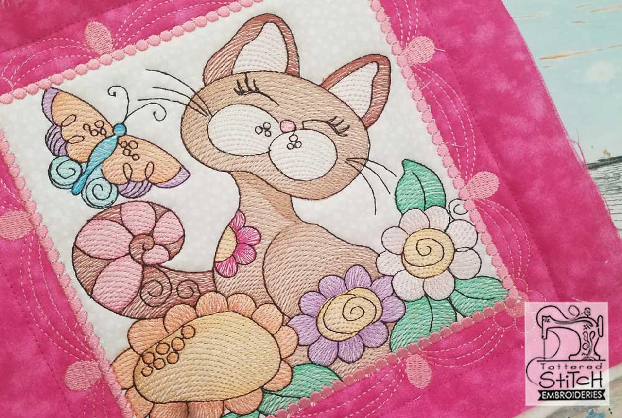 Whimsical Cat Quilt Block Bundle - Machine Embroidery whimsical-cat-quilt-block-bundle-machine-embroidery