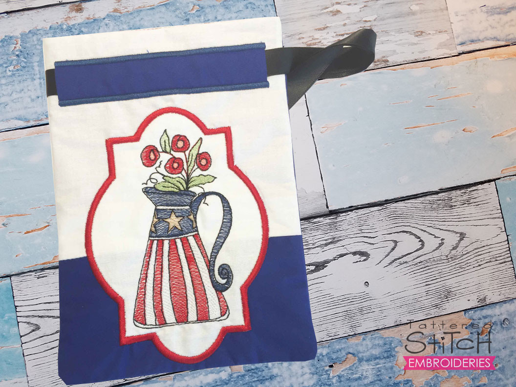 Americana Vase Gift Bag Embroidery Designs & Patterns
