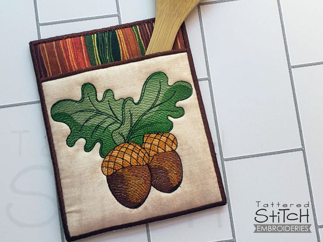 Acorns Potholder - Embroidery Designs &amp; Patterns