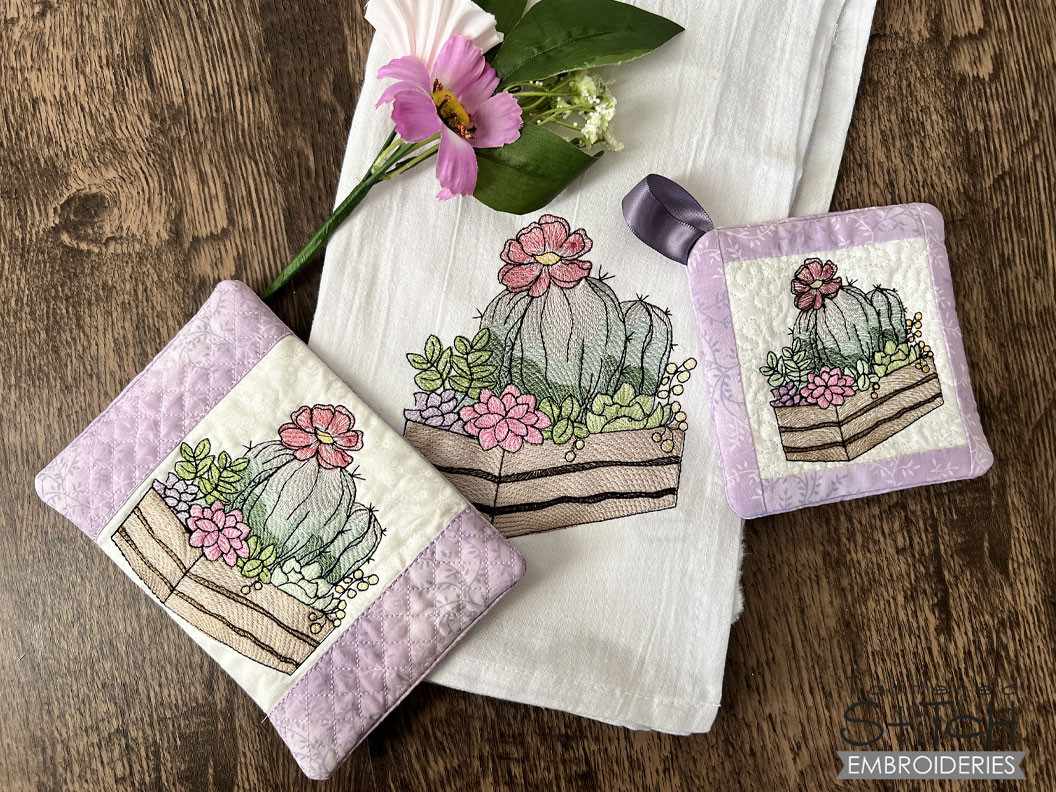 Succulents 3 Embroidery Designs Patterns