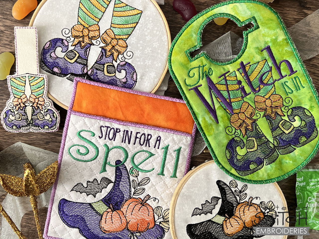 Halloween Stick and Stitch Embroidery Designs, Stick-on Embroidery