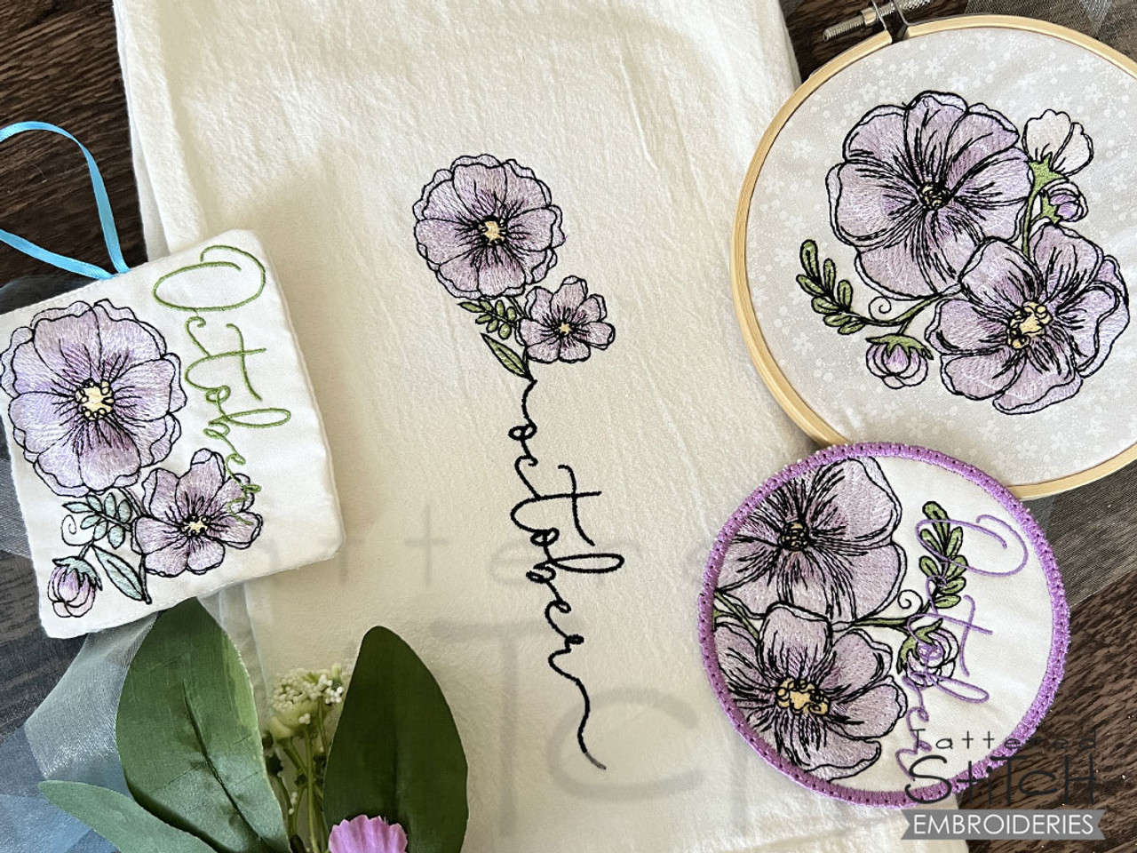 EMBROIDERY PATTERN Floral Lightbulb 