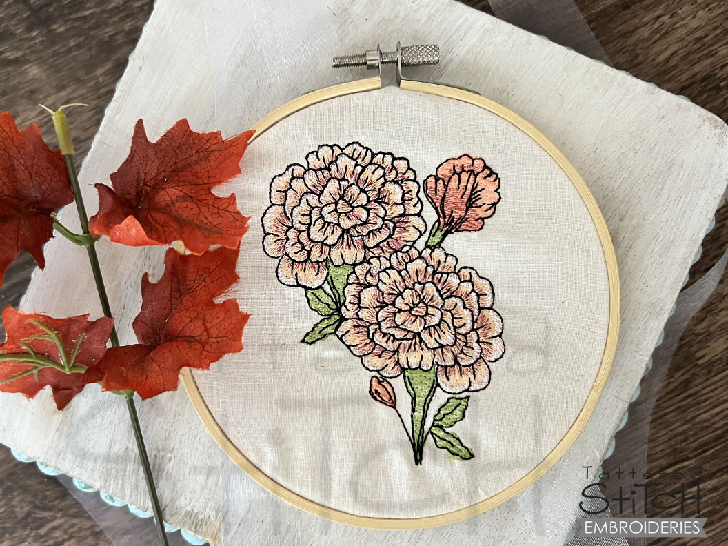 Mums Cluster Machine Embroidery Tattered Stitch Embroideries Mums cluster machine embroidery tattered stitch embroideries