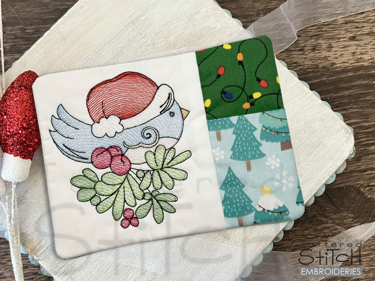Birdie Pocket Coaster / Trivet - Embroidery Designs