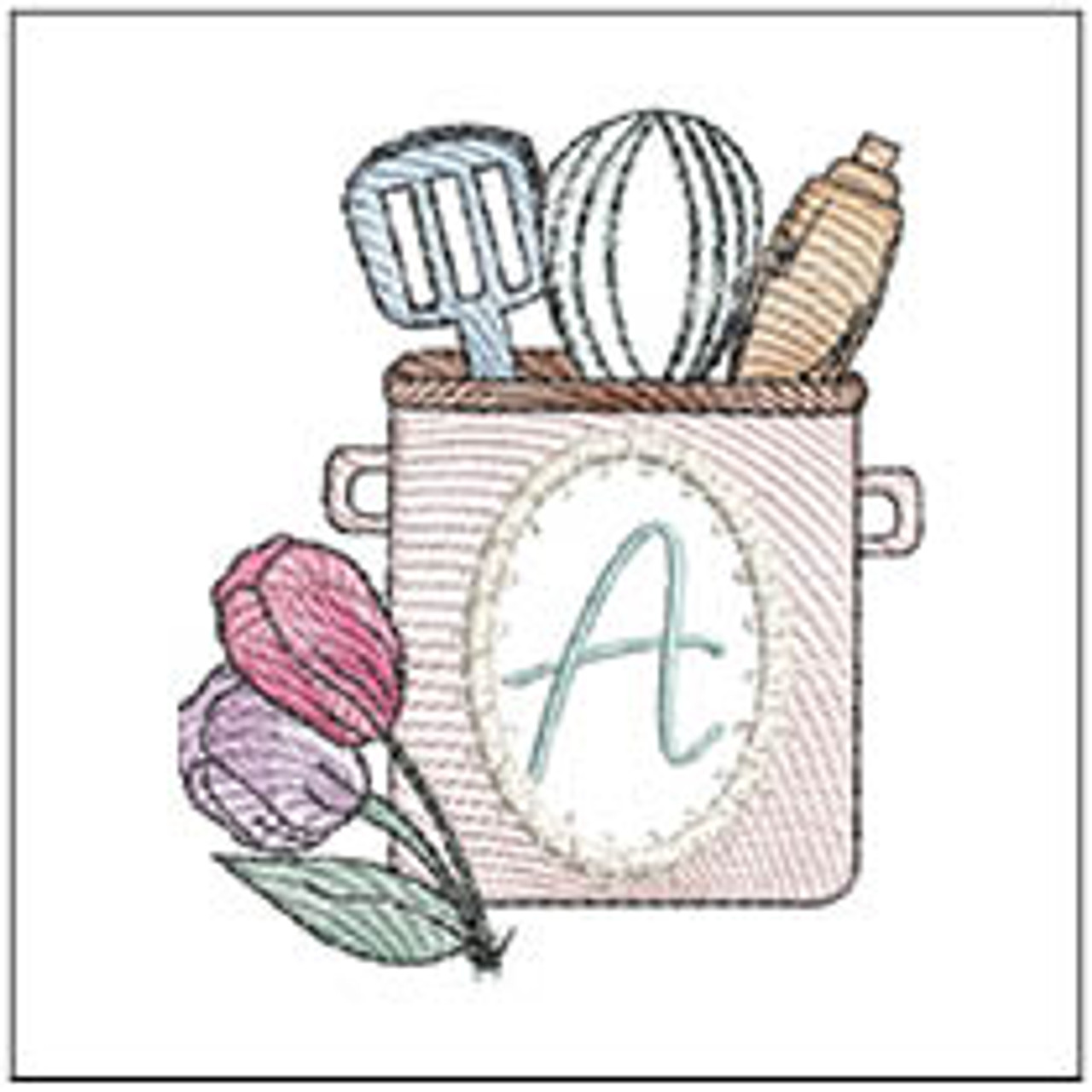 Kitchen Utensils Machine Embroidery Designs - Easy, Sweet Stitch Design