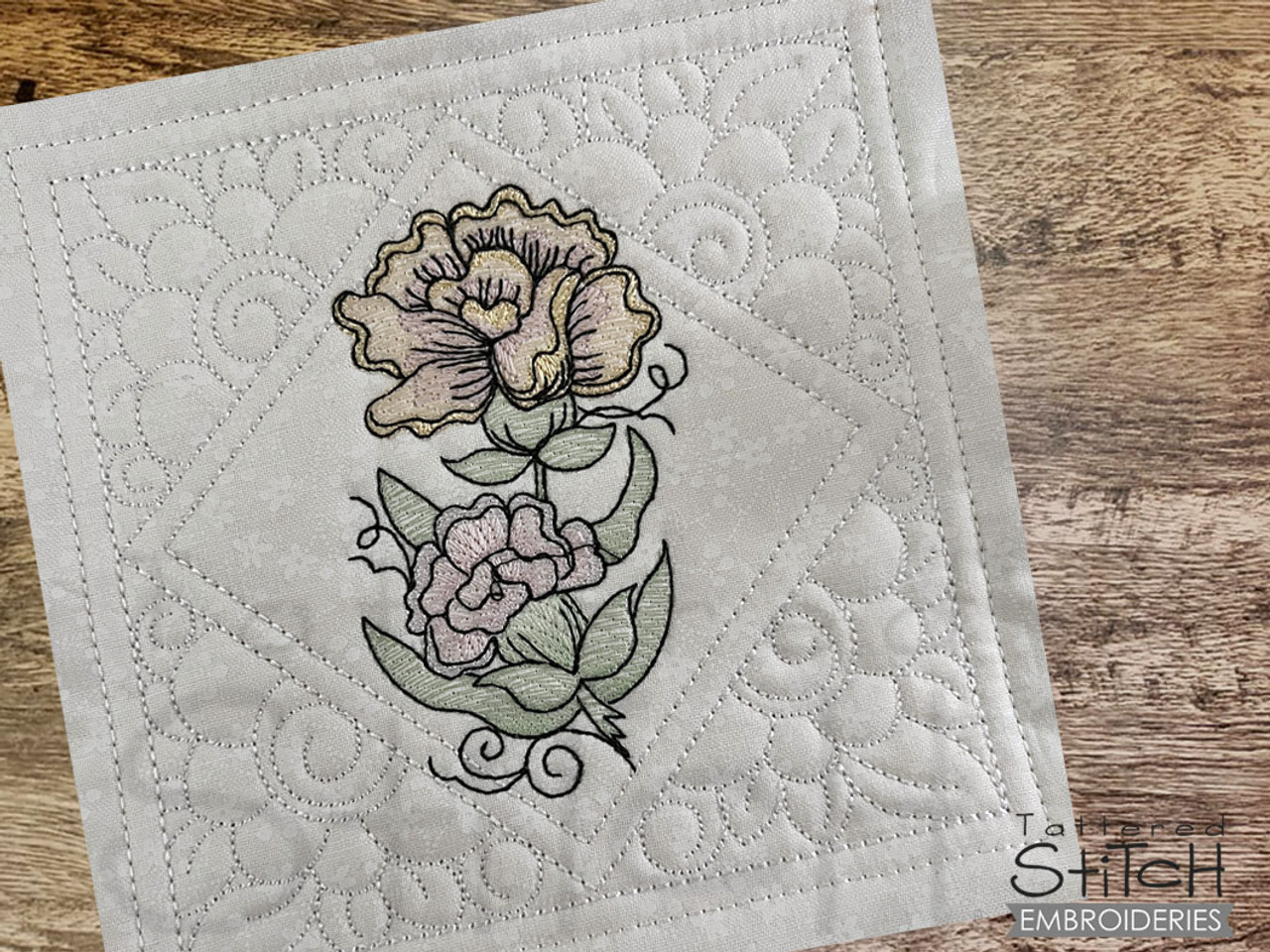 Flower Blocks Embroidery Design