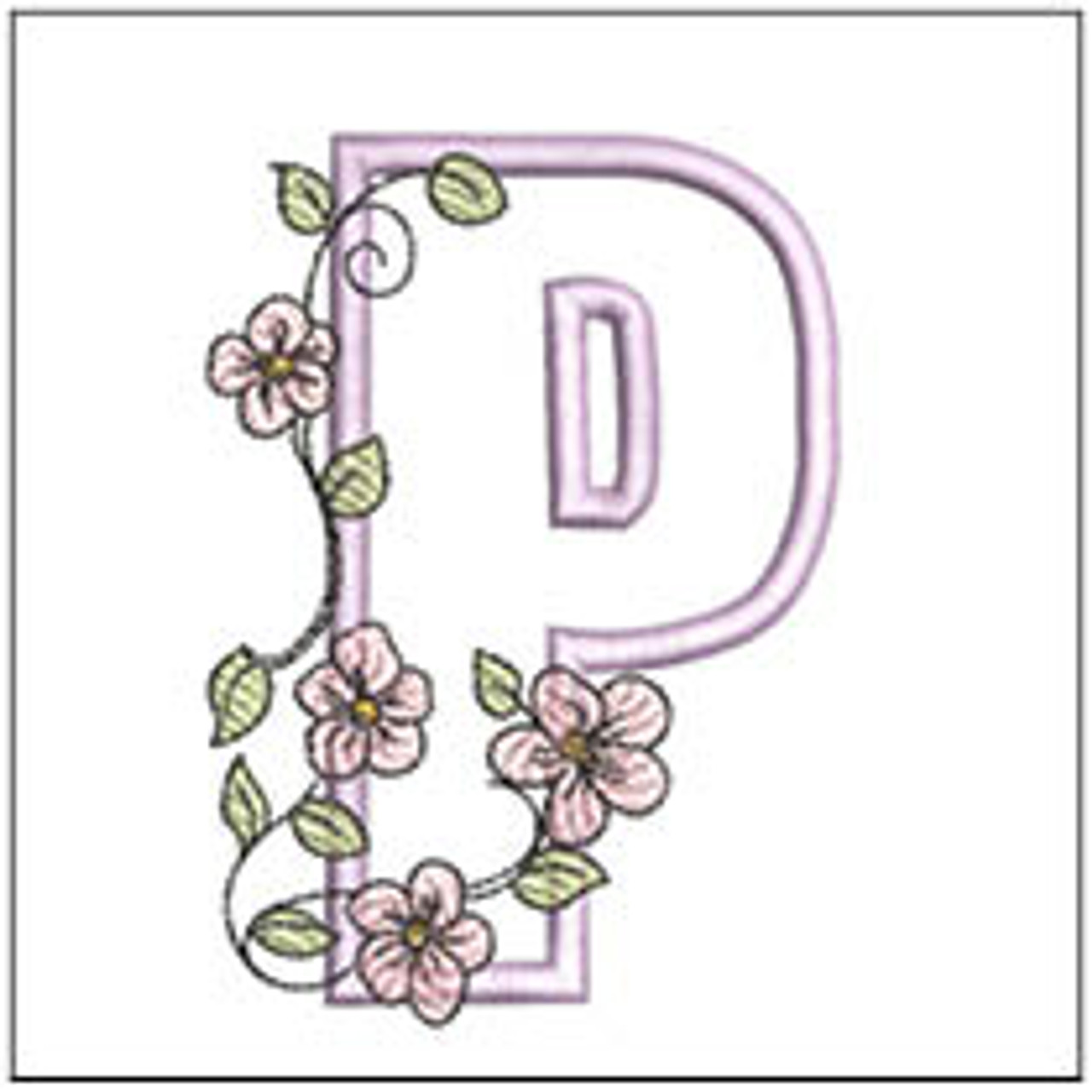 Cherry Blossoms Applique ABCs - Q - Fits a 4x4 Hoop, Machine Embroidery  Pattern, - Tattered Stitch Embroideries