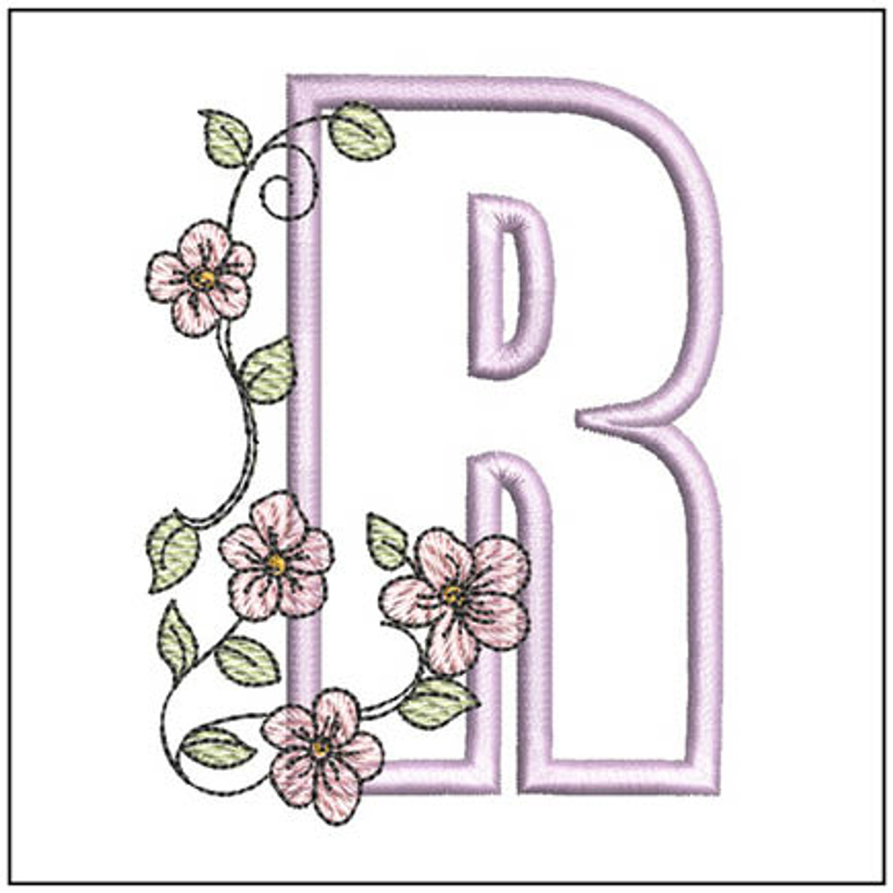 Cherry Blossoms Applique ABCs - Q - Fits a 4x4 Hoop, Machine Embroidery  Pattern, - Tattered Stitch Embroideries