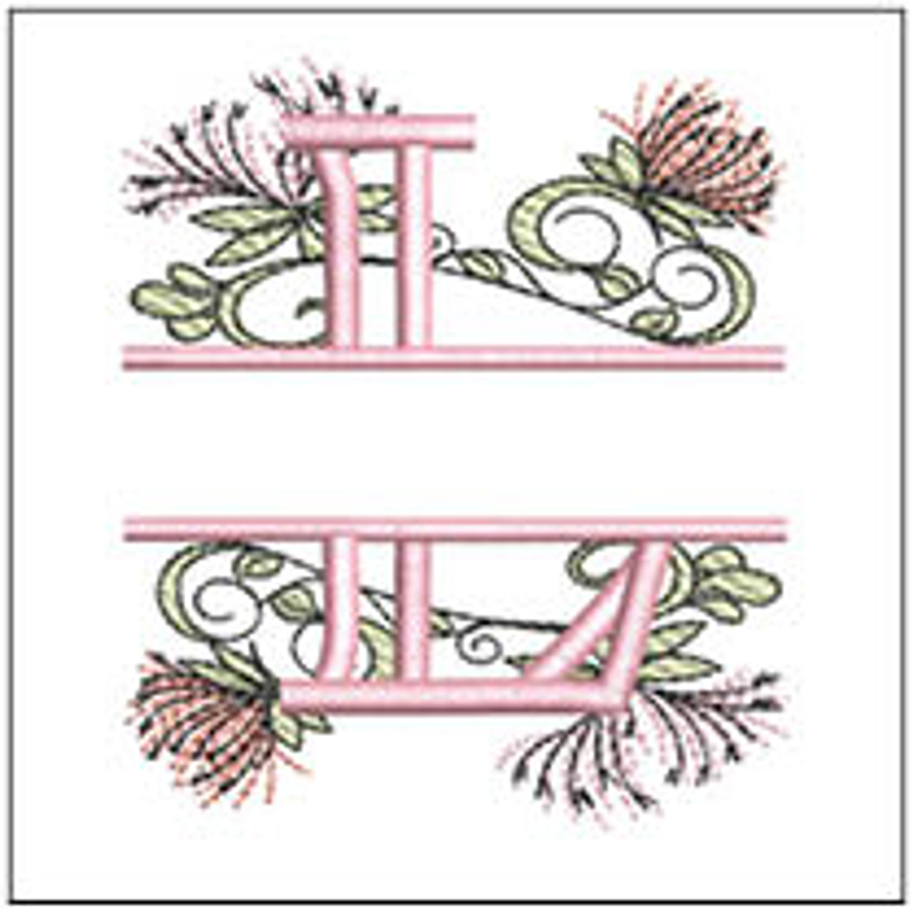 Floral Split Monogram ABCS - D - Fits a 4x4 Hoop, Machine Embroidery  Pattern, - Tattered Stitch Embroideries