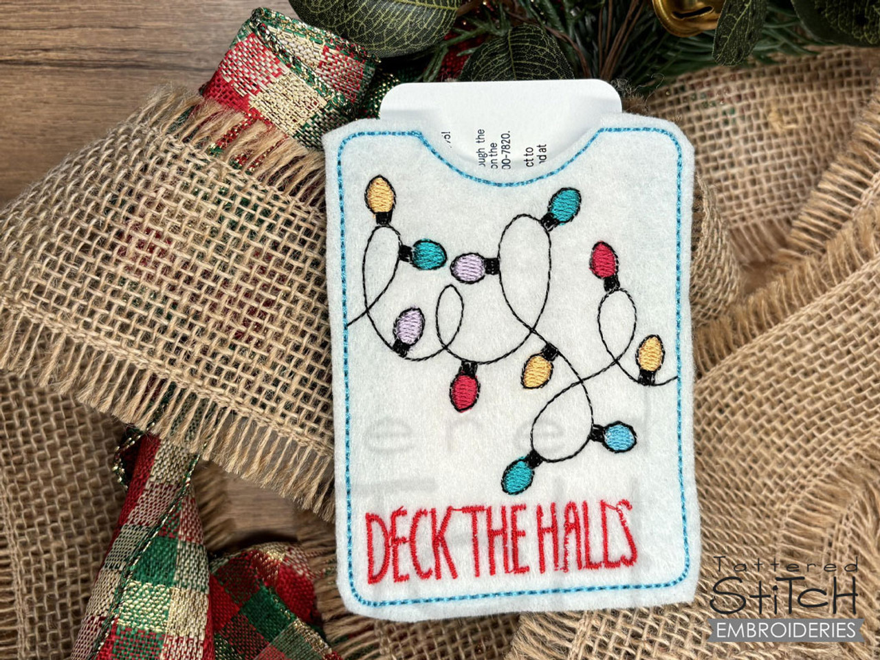 Deck the Halls - Holiday Gift Card Holder - Fits a 4x4 Hoop - Instant  Downloadable Machine Embroidery - Light Fill Stitch