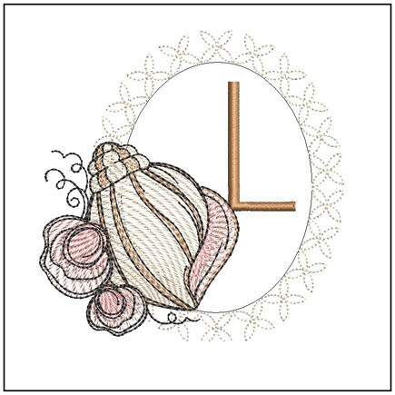 Conch Shell ABCs - L- Embroidery Designs & Patterns - Tattered Stitch ...