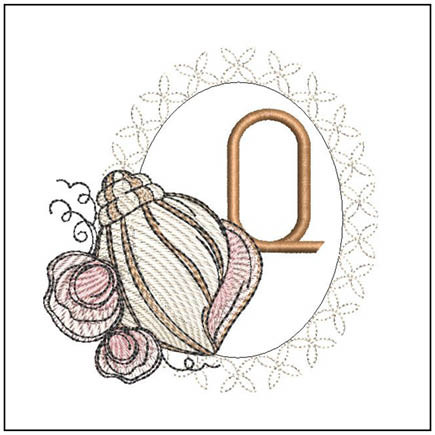 Conch Shell ABCs - Q - Embroidery Designs & Patterns - Tattered Stitch ...