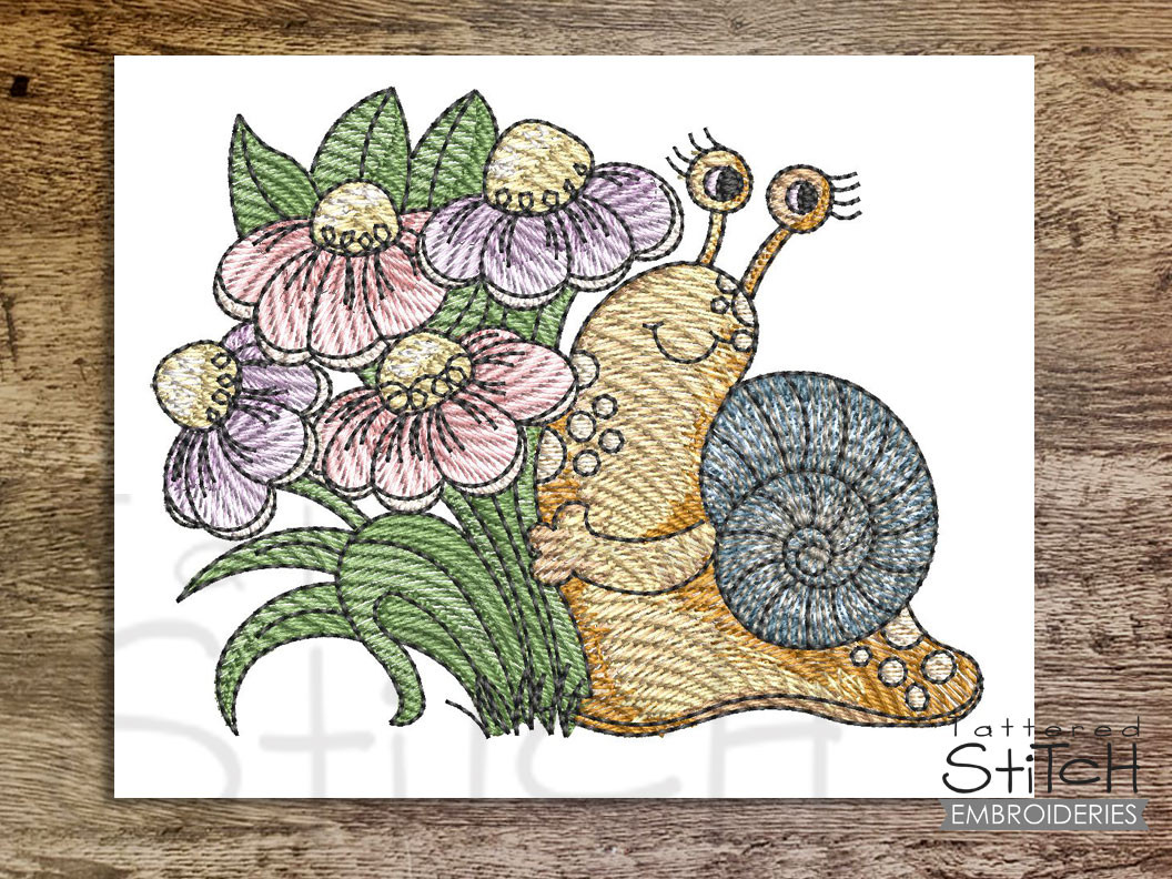 Basic Snail Design Snail with Flowers