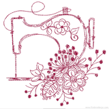 Vintage Sewing Machine Redwork - Embroidery Designs