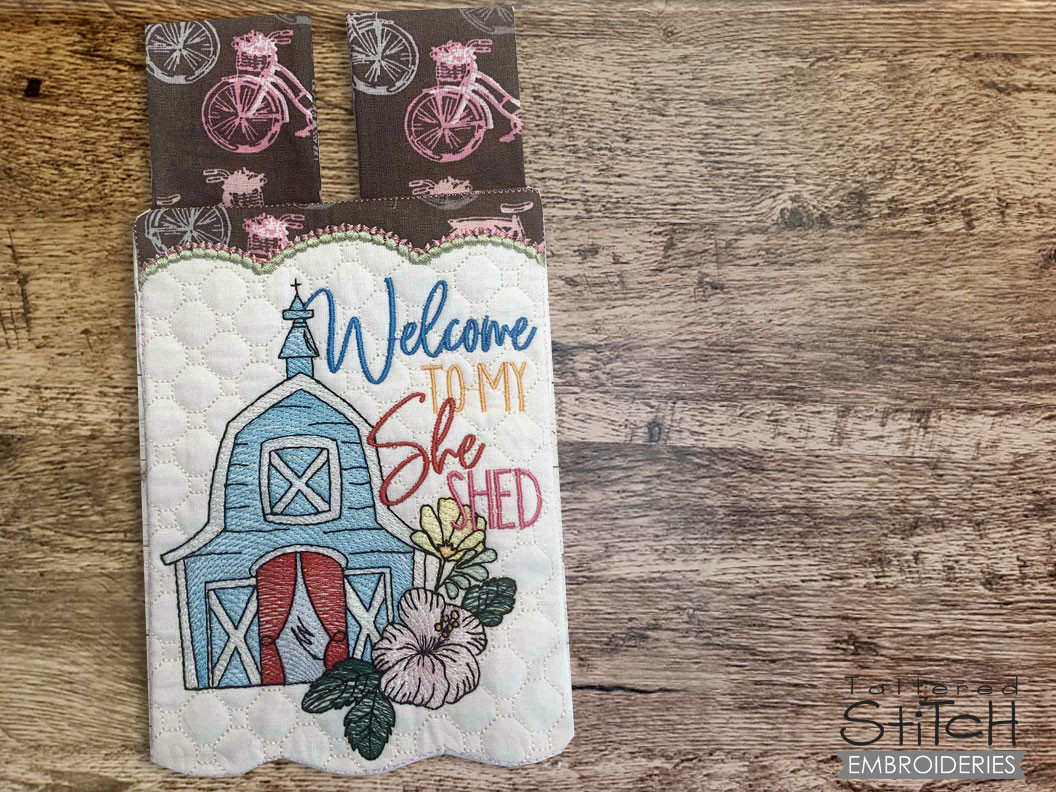 She Shed Garden Flag Embroidery Designs & Patterns