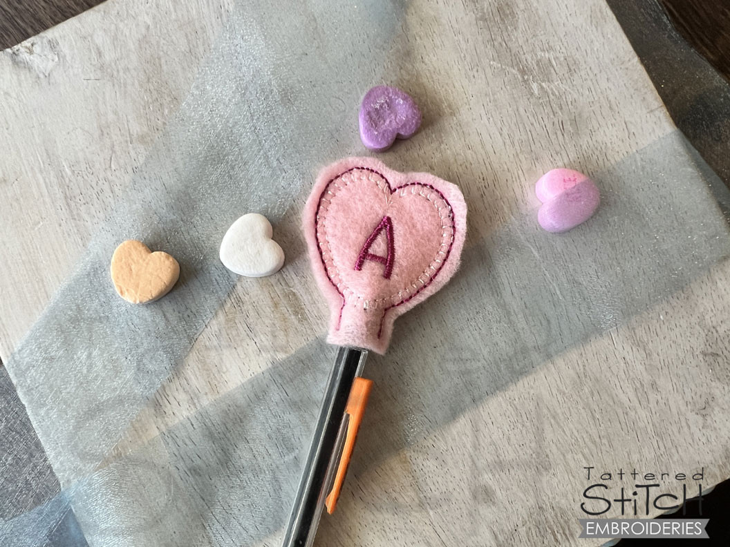 Heart Pencil Topper ABCs Embroidery Designs & Patterns