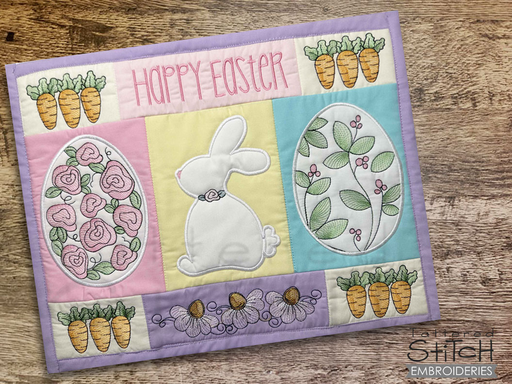 Happy Easter Placemat Embroidery Designs & Patterns