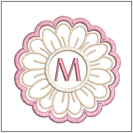 Daisy ABCs Coaster M Embroidery Designs & Patterns Tattered
