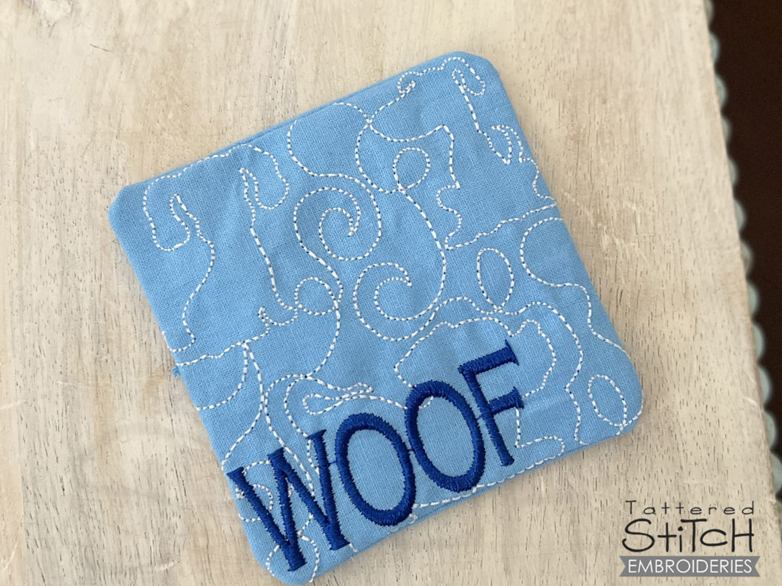 Dog Coaster - Embroidery Designs & Patterns - Tattered Stitch Embroideries