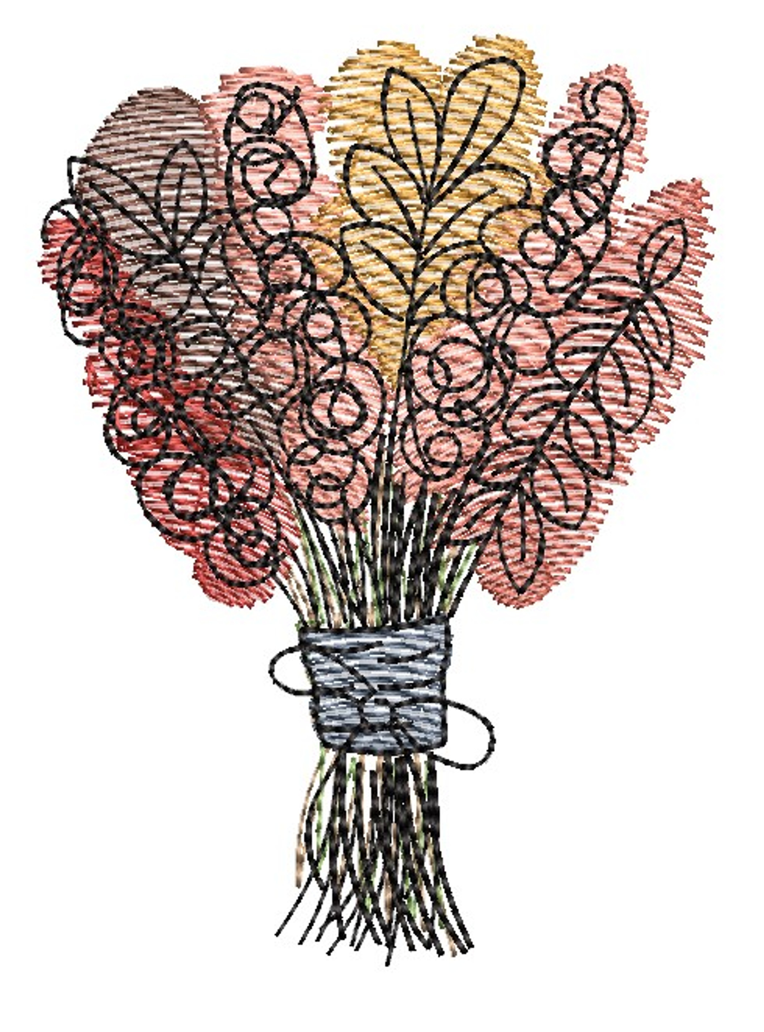 Fall Foliage Embroidery Designs Patterns