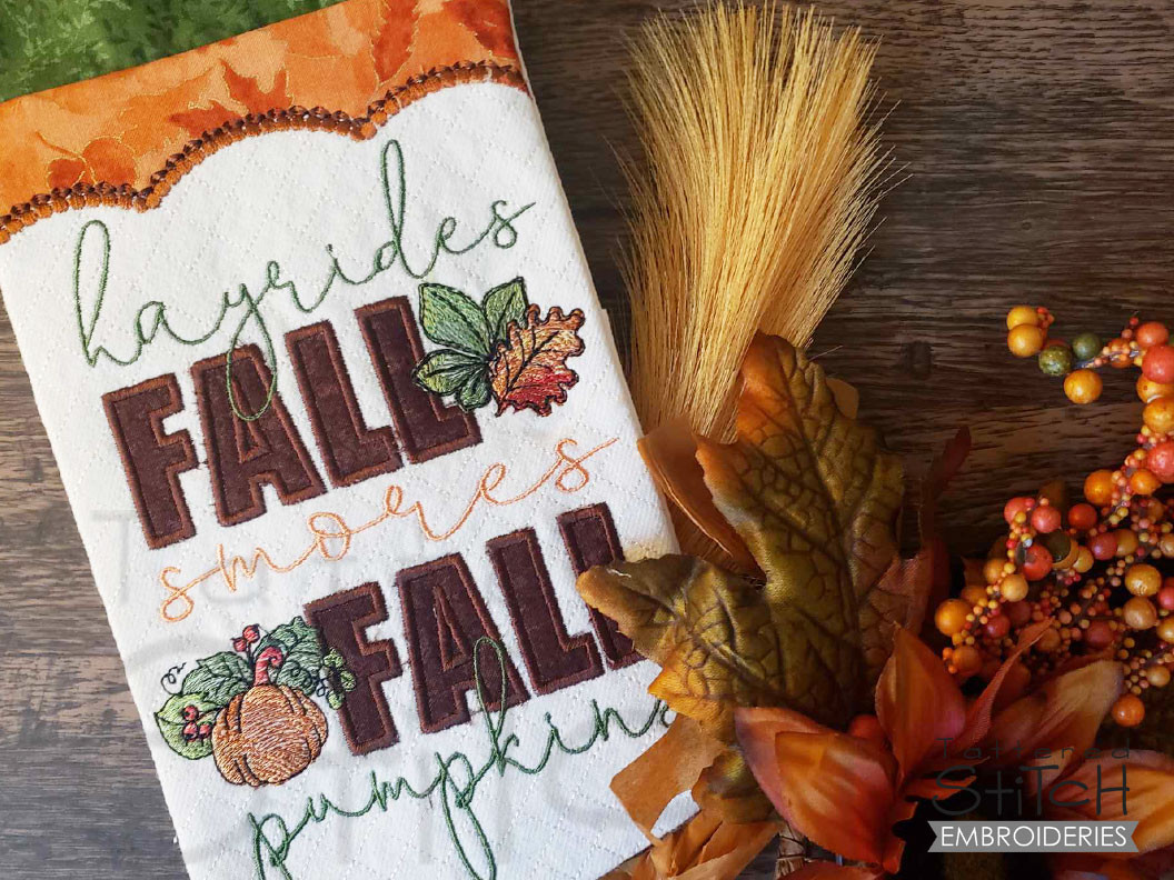 Hayrides Garden Flag Embroidery Designs