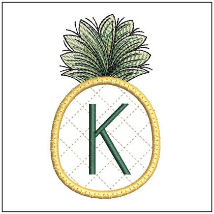 Pineapple Design Pattern Pineapple Applique ABCs - K - Embroidery Designs & Patterns - Tattered ...