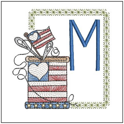 Patriotic Thread Spool ABCs M Embroidery Designs & Patterns