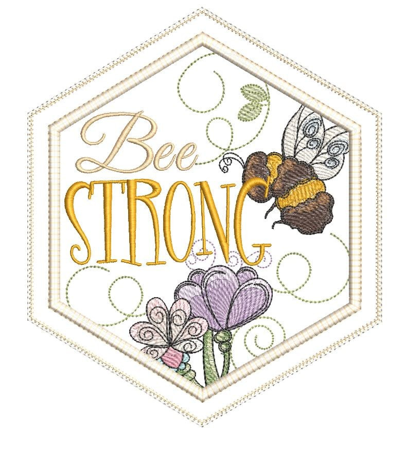 Honeycomb Bee Strong Coaster - Embroidery Designs