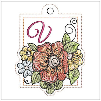 Floral ABCs Charm V - Embroidery Designs