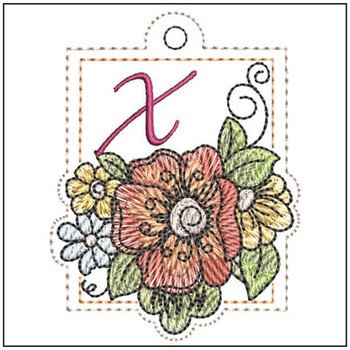 Floral ABCs Charm X - Embroidery Designs