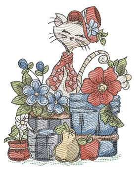 Country Cat - Machine Embroidery Designs