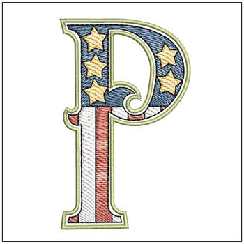 Patriotic ABCs - P - Embroidery Designs