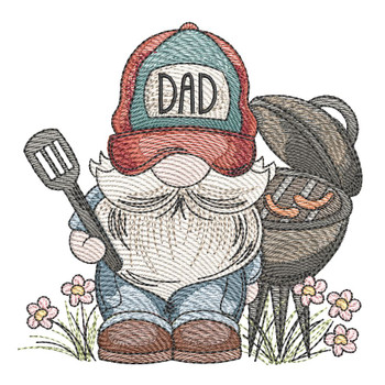 Dad Gnome- Embroidery Designs