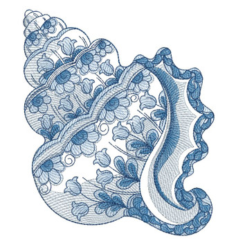 Delft Blue Shell - Embroidery Designs