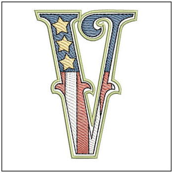 Patriotic ABCs - V - Embroidery Designs