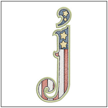 Patriotic ABCs - J (Lower Case) - Embroidery Designs