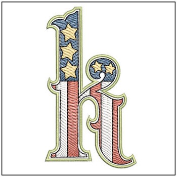 Patriotic ABCs - K (Lower Case) - Embroidery Designs
