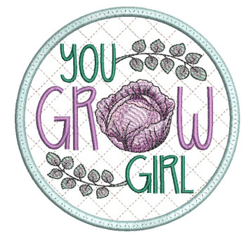 You Grow Girl Coaster  - Embroidery Designs