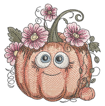 Silly Face Pumpkin- Embroidery Designs