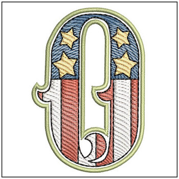 Patriotic ABCs - O (Lower Case) - Embroidery Designs