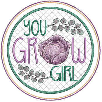 You Grow Girl Hot Pad  - Embroidery Designs
