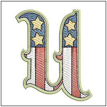 Patriotic ABCs - U (Lower Case) - Embroidery Designs