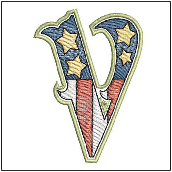 Patriotic ABCs - V (Lower Case) - Embroidery Designs