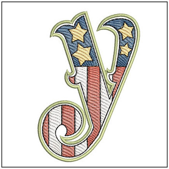 Patriotic ABCs - Y (Lower Case) - Embroidery Designs