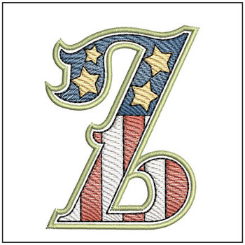 Patriotic ABCs - Z (Lower Case) - Embroidery Designs